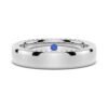 925 Sterling Silver Three Stone Princess Shaped Diamond Bridal Set Men Wedding Band - Image 27