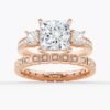 925 Sterling Silver Three Stone Princess Shaped Diamond Engagement Ring - Image 19