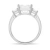 925 Sterling Silver Three Stone Princess Shaped Diamond Engagement Ring - Image 6