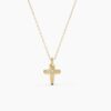 925 Sterling Silver Tiny Cross Diamond Necklace