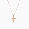 925 Sterling Silver Tiny Cross Diamond Necklace - Image 5