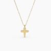 925 Sterling Silver Tiny Cross Diamond Necklace - Image 7