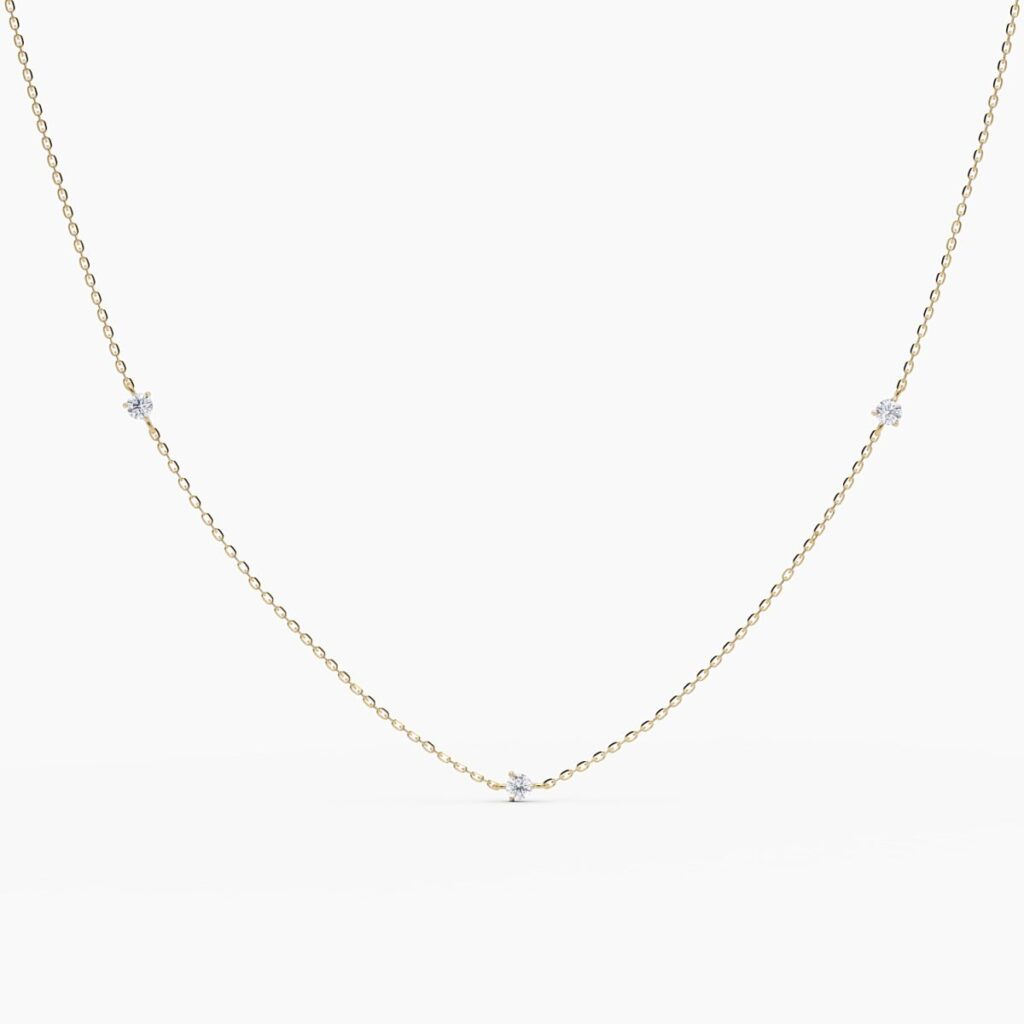 925 Sterling Silver Tiny Diamond Necklace