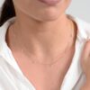 925 Sterling Silver Tiny Hanging Pearl Necklace - Image 3