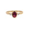 925 Sterling Silver Tourmaline Diamond Ring
