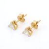925 Sterling Silver Trillion Cut Diamond Tiny Stud Earrings - Image 2