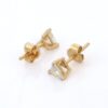 925 Sterling Silver Trillion Cut Diamond Tiny Stud Earrings - Image 3