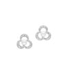 925 Sterling Silver Trillium Diamond Pearl Earrings