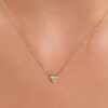 925 Sterling Silver Trio Bezel Diamond Necklace - Image 2