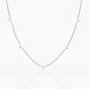 925 Sterling Silver Trio Diamond Station Necklace