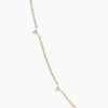 925 Sterling Silver Trio Diamond Station Necklace - Image 4