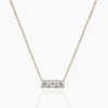 925 Sterling Silver Trio Stone Diamond Necklace