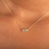 925 Sterling Silver Trio Stone Diamond Necklace - Image 2