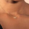 925 Sterling Silver Trio Stone Diamond Necklace - Image 4