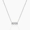925 Sterling Silver Trio Stone Diamond Necklace - Image 6