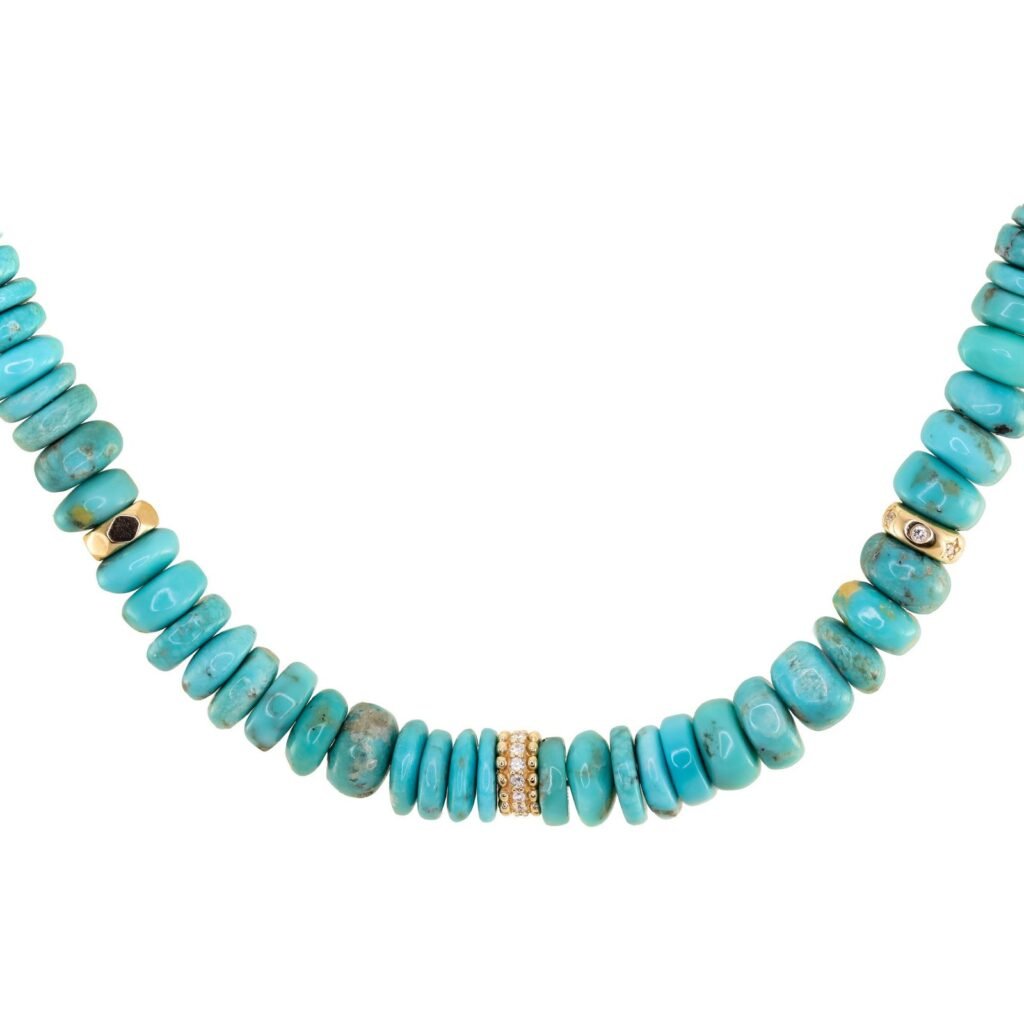 925 Sterling Silver Turquoise Bead Necklace