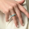 925 Sterling Silver Turquoise Eternity Band - Image 2