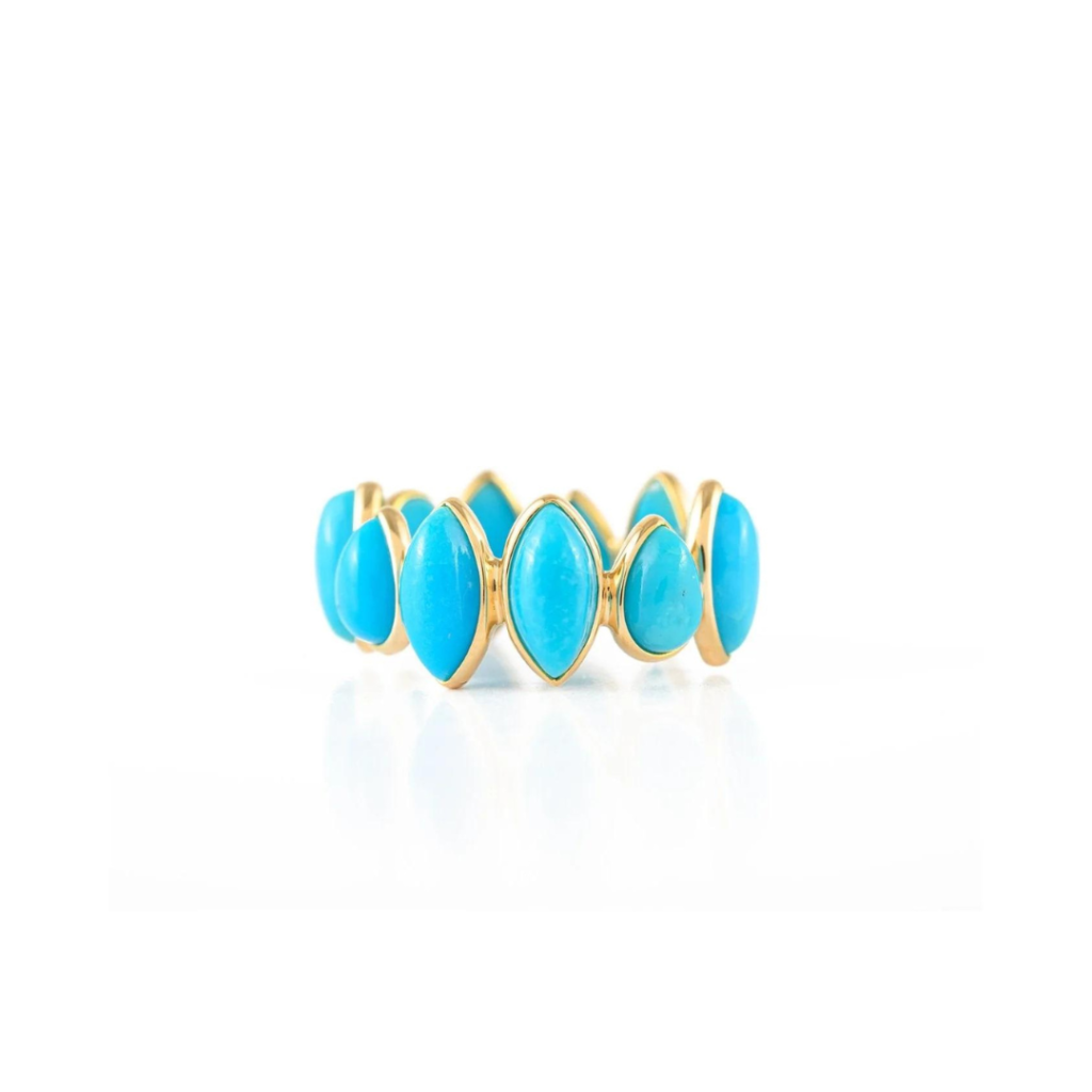 925 Sterling Silver Turquoise Eternity Band