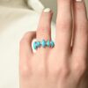 925 Sterling Silver Turquoise Eternity Band - Image 6