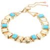 925 sterling silver bracelet with turquoise goldstone and bezel-set stones
