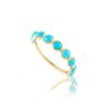 925 Sterling Silver Turquoise Half Eternity Band - Image 3