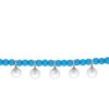 925 Sterling Silver Turquoise Perlee Diamond Pearl Bracelet