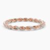 925 Sterling Silver Twisted Eternity Diamond Band Ring - Image 9
