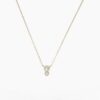 925 Sterling Silver Two Bezel Diamond Necklace