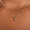 925 Sterling Silver Two Bezel Diamond Necklace - Image 3