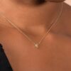 925 Sterling Silver Two Bezel Diamond Necklace - Image 4