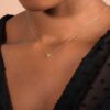 925 Sterling Silver Two Bezel Diamond Necklace - Image 5
