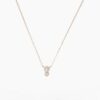 925 Sterling Silver Two Bezel Diamond Necklace - Image 6