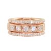 925 Sterling Silver Two Diamond Row Moonstone Band