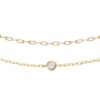925 Sterling Silver Two Row Diamond Bezel Chain Bracelet