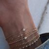 925 Sterling Silver Two Row Diamond Bezel Chain Bracelet - Image 2