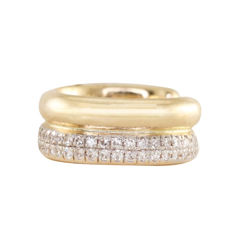 925 Sterling Silver Two Row Diamond Ear Band