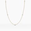 925 Sterling Silver Two Sided Diamond Bezel Station Necklace
