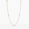 925 Sterling Silver Two Sided Diamond Bezel Station Necklace - Image 5