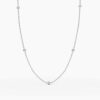 925 Sterling Silver Two Sided Diamond Bezel Station Necklace - Image 6