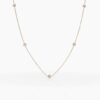 925 Sterling Silver Two Sided Diamond Disc Necklace