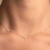 925 Sterling Silver Two Sided Diamond Disc Necklace - Image 2