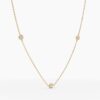 925 Sterling Silver Two Sided Diamond Disc Necklace - Image 3