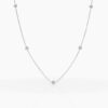 925 Sterling Silver Two Sided Diamond Disc Necklace - Image 5