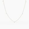 925 Sterling Silver Two Sided Diamond Yard Necklace