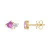 Sterling silver stud earrings featuring premium CZ diamond stones
