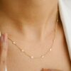 925 Sterling Silver Uncut Diamond Station Necklace - Image 2