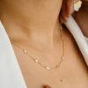 925 Sterling Silver Uncut Diamond Station Necklace - Image 4