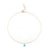 925 Sterling Silver anklet with diamond cut chain and turquoise detail