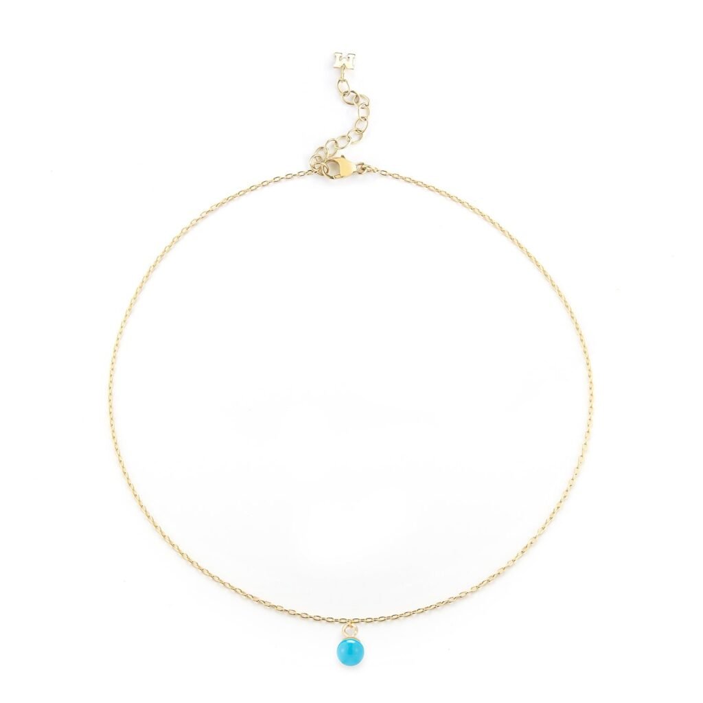 925 Sterling Silver Uni Turquoise Diamond Chain Anklet