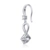 925 Sterling Silver Unique Diamond Infinity Drop Earrings - Image 3